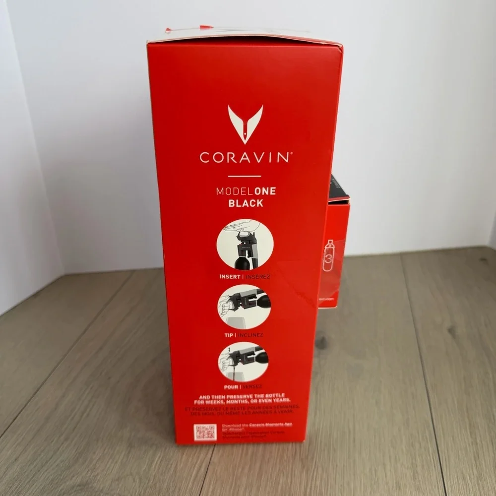 NWT Coravin Model One Black WINE Preservation System 2 Argon Capsule Bundle - Picture 4 of 6